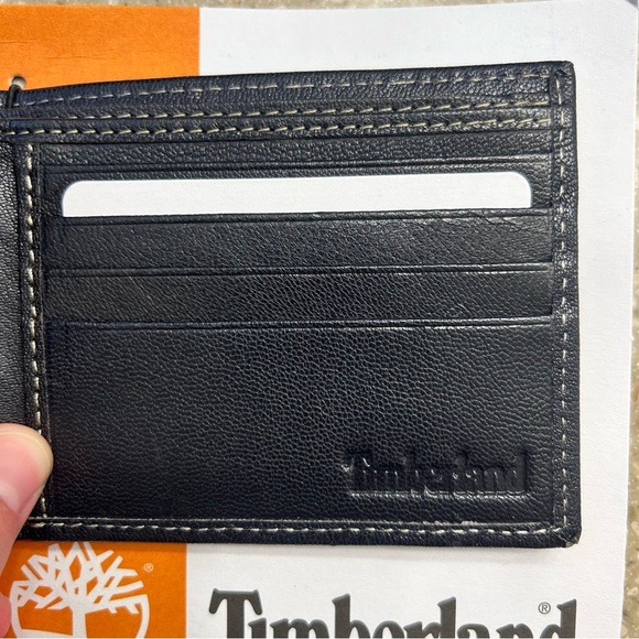 NWT Timberland Black Genuine Leather Bifold Wallet Men’s - Blix Passcase - Picture 4 of 11